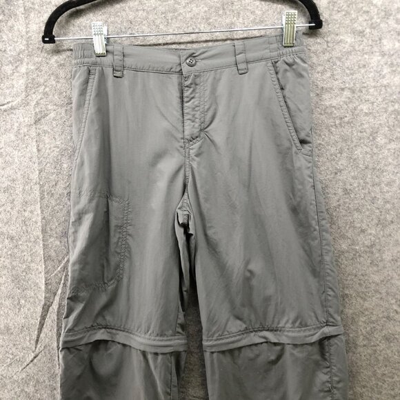 Columbia Convertible Hiking Pants Kids L 14/16 Green Nylon Straight Outdoors - Picture 3 of 11